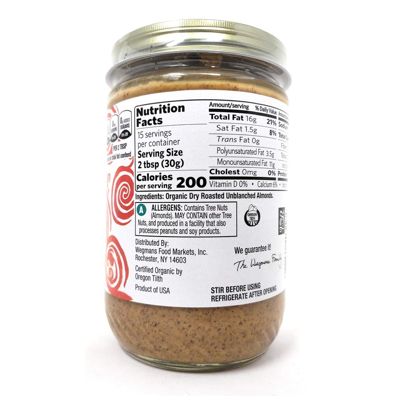 Wegmans Organic Almond Butter 2 Packs (Smooth)