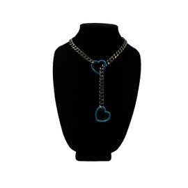 ADEMISHIA Heart O-ring Slip Chain Choker Collar For Women, Punk Gothic Cuban Link Choker Necklaces for women