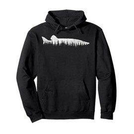 Musky Pine Forest Treeline - Outdoor Fishing Angler Pullover Hoodie