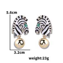 Zebra Earrings for Women, Cute Animal Horse Earrings for Girls, Tropical Zebra Head Dangle Earrings Hypoallergenic, Bohemian Zebra Drop Earrings, African Zebra Earrings Studs, Zebra Horse Jewelry Gifts Funny Earrings