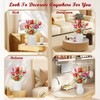 Rose Tulips Flowers Building Blocks Bouquet Set, Red Rose Artificial