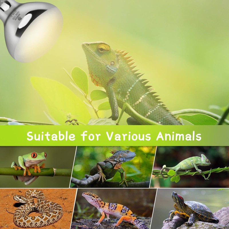 160W UVA UVB Vapor Reptile Heat Lamp, High Intensity Self-Ballasted
