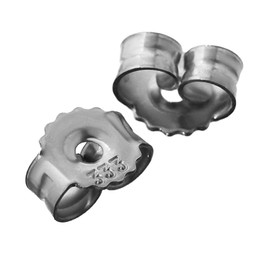 NKlaus 3 Pairs 333 White Gold 8 Carat Gold 5.2 mm Counter Stud Earrings Pousette Ear Nut Butterfly Clasp Hole: 1.1 mm 4749