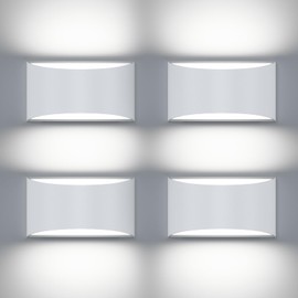 ChangM Modern LED Wall Sconce Hardwired 10W Cool White Wall Lights Set of 4 Up and Down Wall Mount Light for Living Room Bedroom Hallway Corridor Indoor Outdoor Waterproof(with G9 Bulbs)
