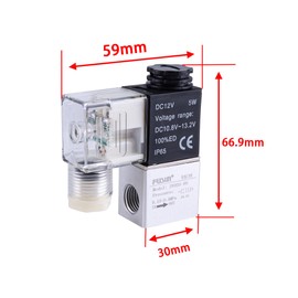 AOMIKITSTU Solenoid Valve 12V, 2v025-08 DC12V Electric Pneumatic Solenoid Valve, PT1/4 Air Valve, Solenoid for Pneumatic System