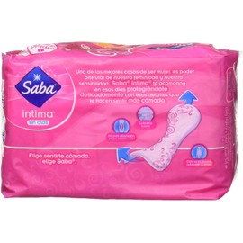 Saba, Toallas Sanitarias para Dama Intima sin Alas Regular, Color Rosa