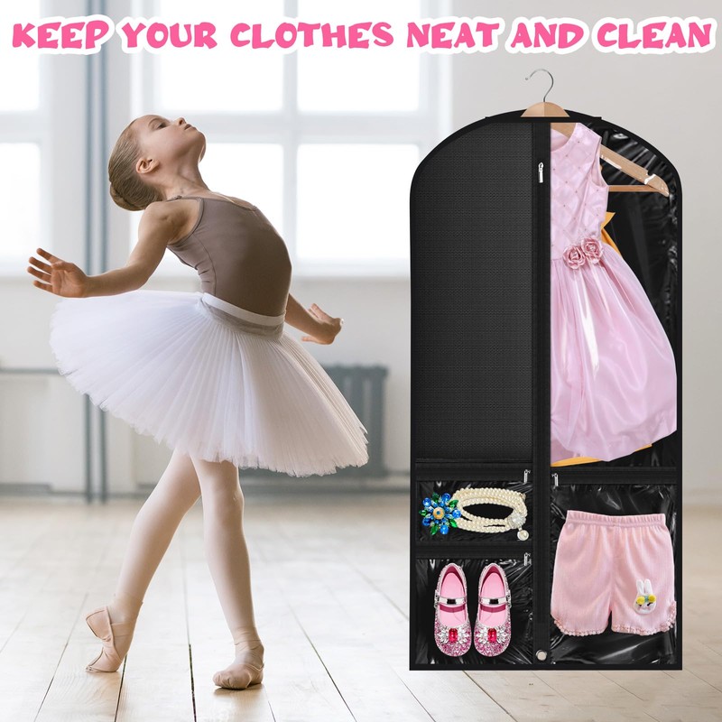 Vincreem 14 Pcs Garment Bags for Dance Costumes 50'' Clear