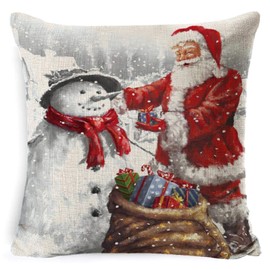Yuson Girl Set of 4 Christmas Pillow Cushion Cover Sofa Couch Pillowcases for Christmas Home Decoration