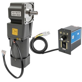 110V 120W Electric Gear Motor with Variable Speed Adjustable Controller, AC High Torque Motor, Governor Geared Motor, 90°Right Angle Output,1:30K 45RPM 20NM