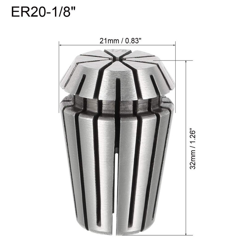 sourcing map ER20 1/8" Spring Collet Chuck for CNC Engraving