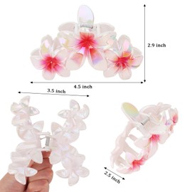 Hawaiian Flower Hair Clips Large Matte Hair Claw for Women Non-Slip Strong Hold Clips for Thick Hair, Hair Accessories