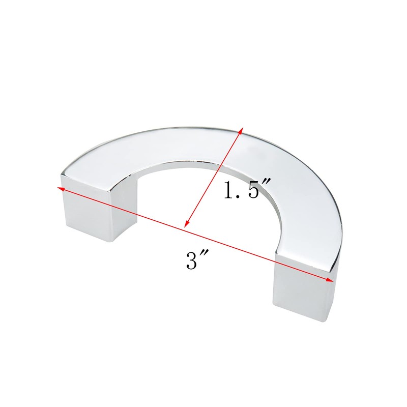 Geesatis 2 Pcs Semicircle Cabinet Handles Wardrobe Drawer Nickel Brushed