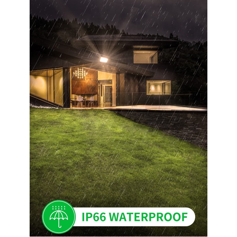 Viugreum 100W LED Flood Light, 8000LM 3000K Warm White, Slim