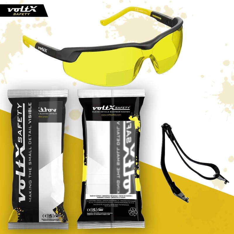 voltX GT ADJUSTABLE Safety Glasses (YELLOW Lens), UKCA & CE