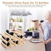12-Bottle Stackable Wooden Wine Rack, Modular Wine Racks Storage Shelf,
