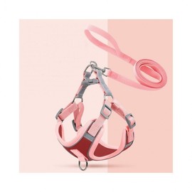 LuminaD Dog Set Pet Supplies Two-tone Harness Leash Option 1 Pink+Red/Option 2 L