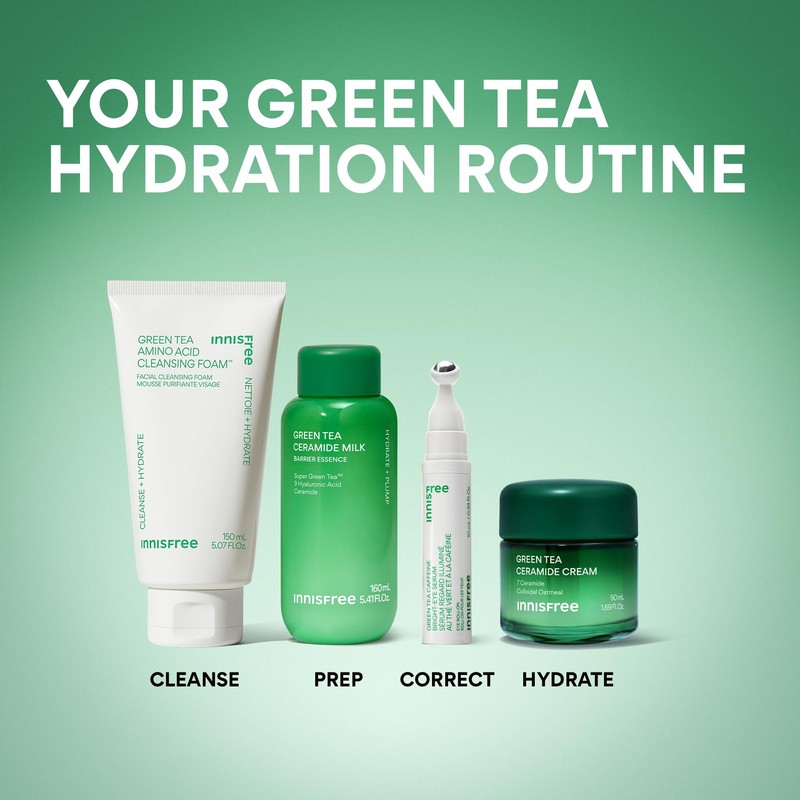 INNISFREE Green Tea Ceramide Cream, Korean Moisturising Face Cream with