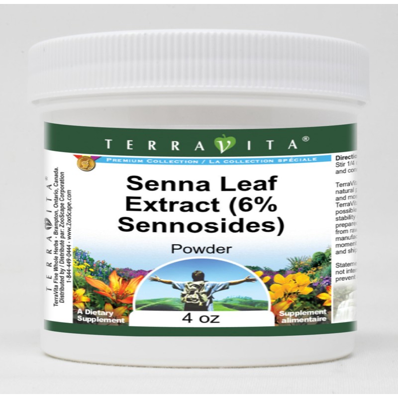 Terravita Senna Leaf Extract (6% Sennosides) Powder (4 oz, ZIN: