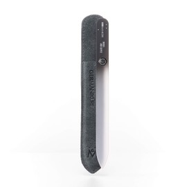 GERMANIKURE Mantra Glass Nail File in Suede Case, Ethically Made in Czech Republic - Professional Manicure & Pedicure Tools for Smooth Easy Shaping of Natural Fingernails
