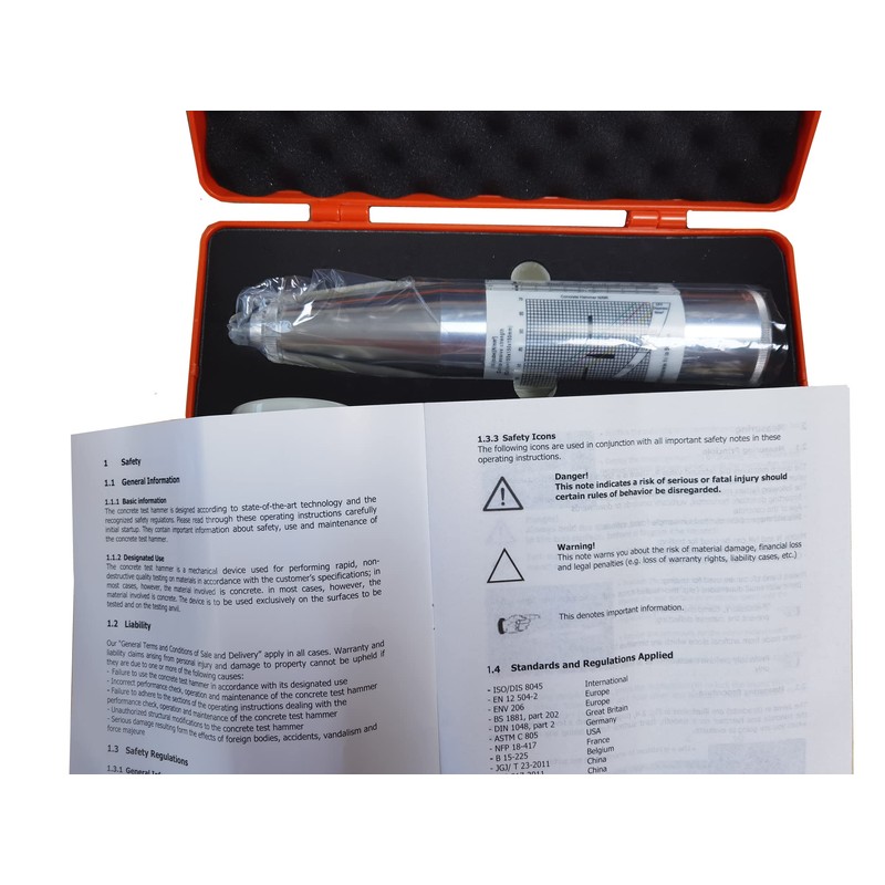 GLTL Professional Rebound Hammer - Concrete Strength Tester with 10-60