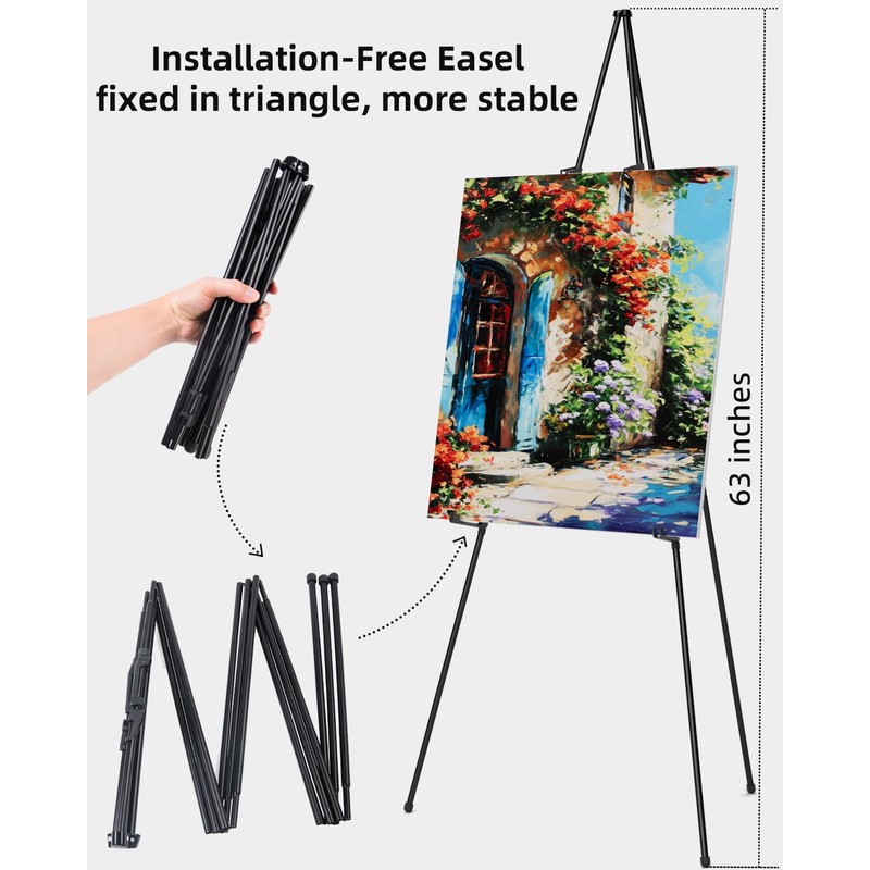 Nicpro Art Folding Easels for Display, 2 Pack 63 Inches