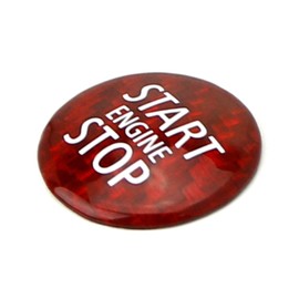 iJDMTOY Gloss Red Real Carbon Fiber Keyless Engine Start/Stop Push Start Button Cover Compatible with MINI Cooper R56 R57 R58 R59 R60 R61