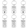 6PCS Religious Keyring Gift Godmother Gift for Women Godfather Gift for Men Baptism Thank You Gift First Communion Gift Godfather Godmother Gift Prayer Christian Gift Christening Religious Gift