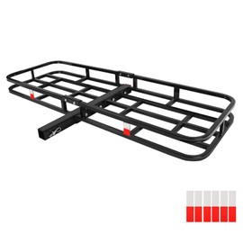 FORWODE 53 x19 Hitch Cargo Carrier, 500 lbs Load Trailer Hitch Cargo Basket, Steel Heavy Duty Luggage Cargo Basket Rack for Trucks, SUV’s,Vans Travel Camping with 2" Receiver, Black