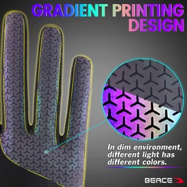 BEACE Cycling Gloves Bike Gloves Biking Gloves for Women(Colorful Night Glow) with Touch Screen-Workout Gloves Full Finger Road Gloves Mountain Bike Gloves Anti-Slip Silicone Palm