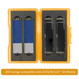 DockingStation for M.2 SSD, M.2 SSD Protective Box, Memory Card Case, SSD Protective Box, Memory Card Case, Carry Bag, Camera Memory Card Case, Waterproof, for M.2 SSD, Orange, Candy Orange