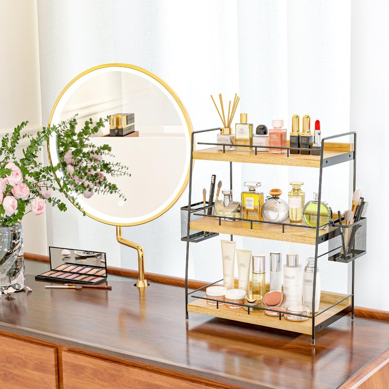BSTSLL Bathroom Counter Organizer,Bathroom Countertop Organizer with Baskets,Vanity Organizers,Counter Shelf,Countertop