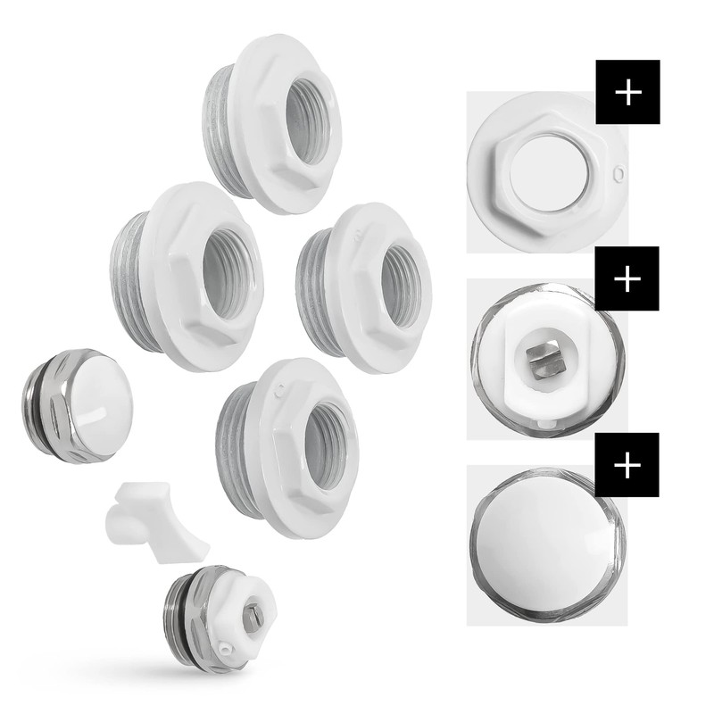 Radiator End Caps and Accessories Set 1 x 1/2 Inch