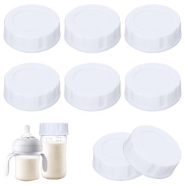 Pack of 8 Baby Bottle Stoppers for Avent, Replacement Bottle Caps for Baby Bottles with Sealing Ring, Bottle Cap, Travel Bottle Caps Adapted to Avent Wide Neck Bottles, White