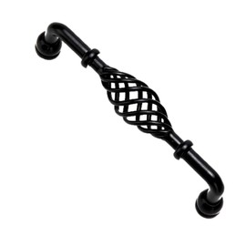 WISHTISY 6 Pack Black Birdcage Cabinet Hardware Handle Pull
