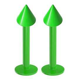 2pc 1.2mm 16g Labret Bar Studs Lip Ring Monroe Tragus Snake Spider Bites Forward Helix Cartilage Dahlia Conch Green Dental-Grade Acrylic 3mm Cone Piercing - 8mm