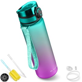 My Vesperbox Minny children's leak-proof drinking bottle with straw or strainer, 350 ml, 500 ml, lightweight and robust Tritan bottle, BPA free, ideal for nursery, school, bicycle