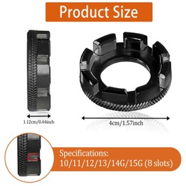 Mozeat Lens Spoke Wrench Black Bicycle Spoke Tool 8 Way Nipple Tensioner Bicycle Bicycle Wheel Wrench for Bicycle Spokes Size 10-15 Centring Repair