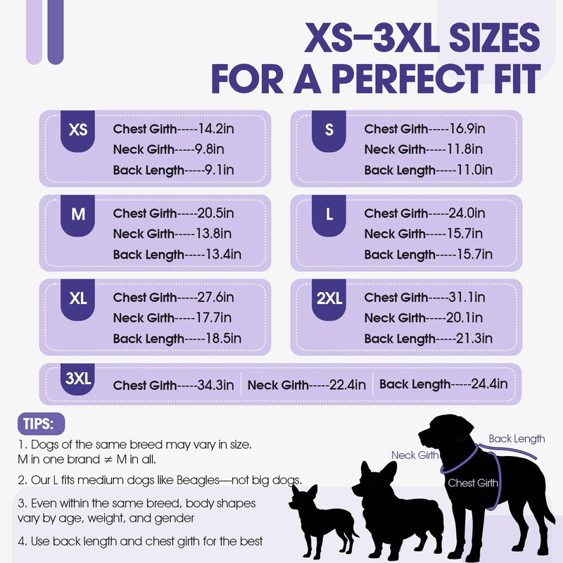 QBLEEV Dog Surgery Recovery Suit for Rear Legs, Long Back