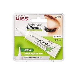 KISS Strip Lash Glue with Aloe 7g Adhesivo transparente para pestañas con aloe, dermatólogos, sin formaldehído, no irritante, apto para lentes de contacto, sujeción segura