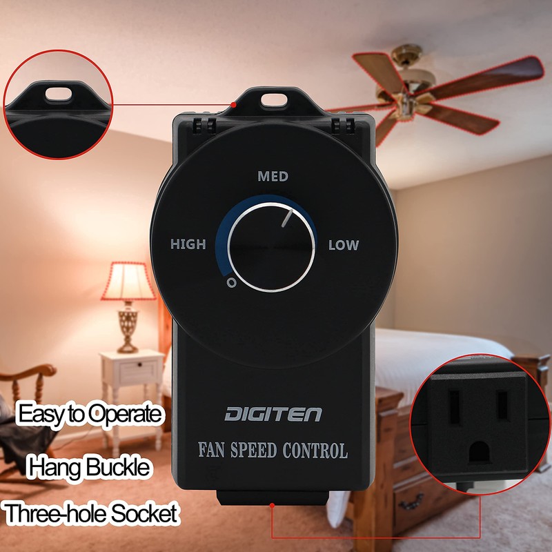 DIGITEN Variable Speed Controller - Exhaust Fan Speed Adjuster for