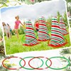 Leitee 6 Sets Candy Corn Ring Toss Game Plastic Cones