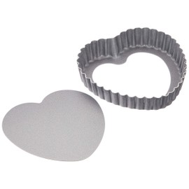Tiger Crown 5167 Tart Shape, Gray, 3.9 x 3.9 x 0.7 inches (100 x 100 x 19 mm), Aluminum Tart Heart Shape, Aluminum Fluorine 2 Coat, Removing Bottom
