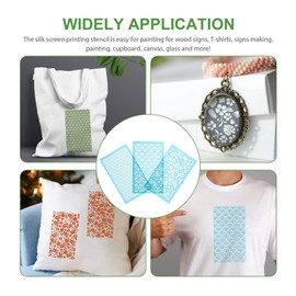 Ciieeo 3 Sheets Screen Printing Template Claeys Screen Printing Stencil Mesh Transfer Polymer Clay Mold Hand Printing Kit Hand Molds Polyester Art Supplies Portable