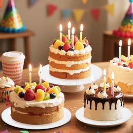 8 Inch Cake Drum, Cake Boards 8 Inch Round, 1/4" White 8in 10in 12in 14in Cake Drums Cardboard Base Board Circles for Pizza Wedding, 2 Pack