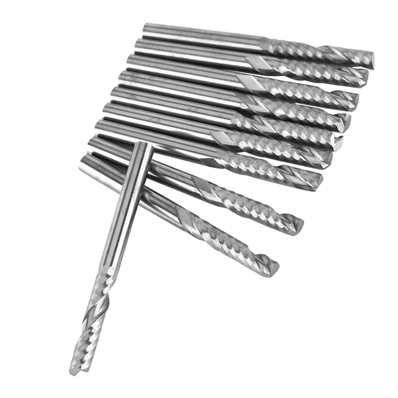 Single Flute End Mill,Ozgkee 3Mm End Mill 10Pcs Single Flute