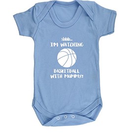 Hippowarehouse Shhh. I'm Watching Basketball with Mummy!! Baby Vest Bodysuit (Short Sleeve) Boys Girls