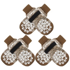 EXPAWLORER Non-Slip Dog Socks, 6 Pack Dog Shoes for Hot Walkway, Double Sided Handles, Traction Control on Hardwood Floor, Best Paw Protector for Indoor Use, Prevent Licking