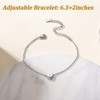 Suplight 925 Sterling Silver Bracelets with Charms Womens Jewelry Adjustable