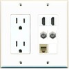 RiteAV [ 2 GANG ] 15 Amp Duplex Power Outlet