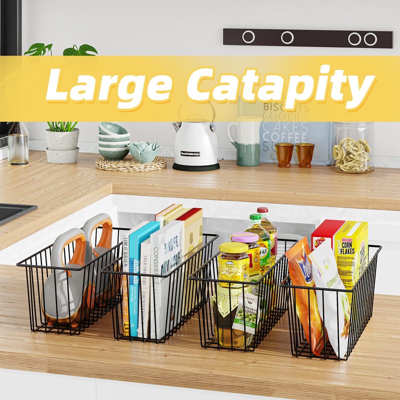 Simple Trending 6 Pack Wire Basket Locking Wall Hanging Baskets,